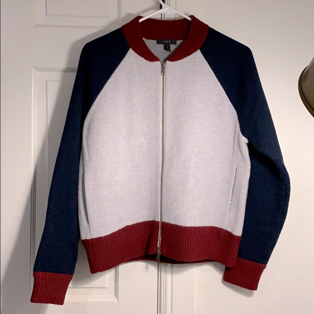 J Crew Pristine Color-blocked 100% Wool Jacket